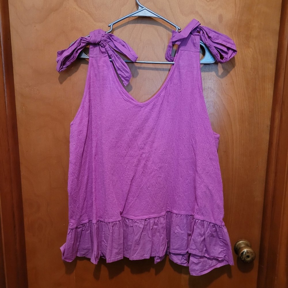 Pinky/Purple Bow Tank Top